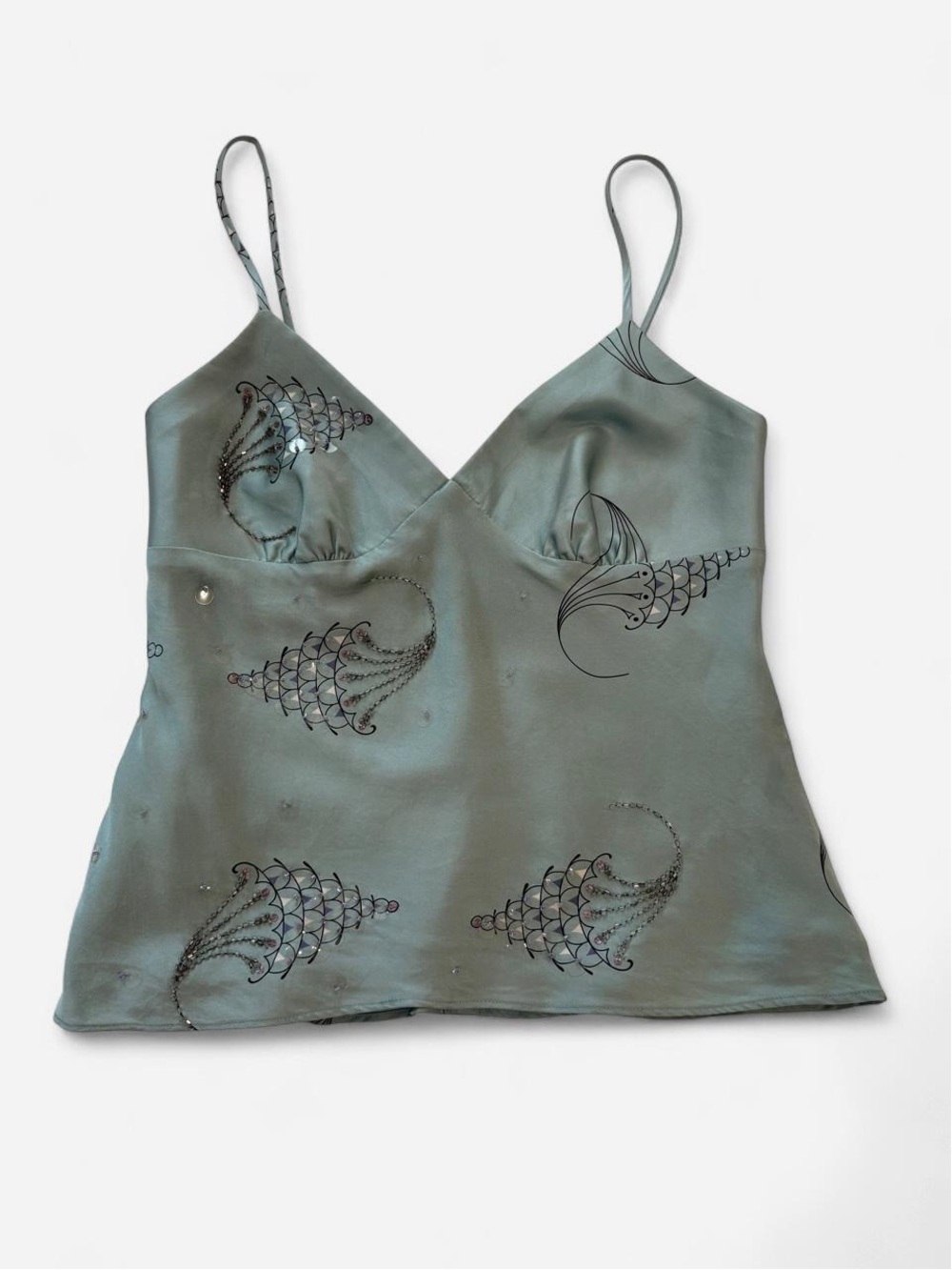 Vintage Laundry by Shelli Segal beaded silk camisole